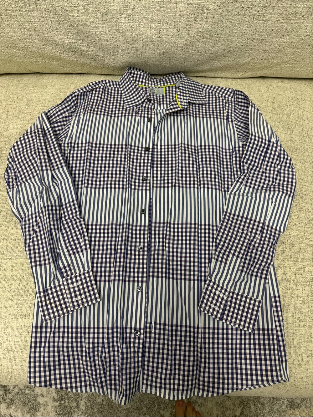 Boy’s  Navy and White Check Dress Shirt